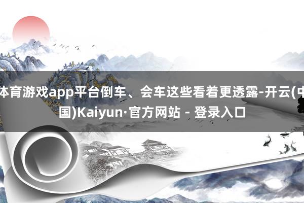 体育游戏app平台倒车、会车这些看着更透露-开云(中国)Kaiyun·官方网站 - 登录入口