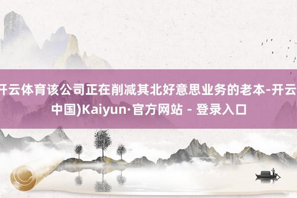 开云体育该公司正在削减其北好意思业务的老本-开云(中国)Kaiyun·官方网站 - 登录入口