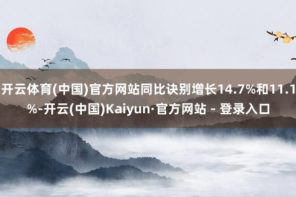 开云体育(中国)官方网站同比诀别增长14.7%和11.1%-开云(中国)Kaiyun·官方网站 - 登录入口