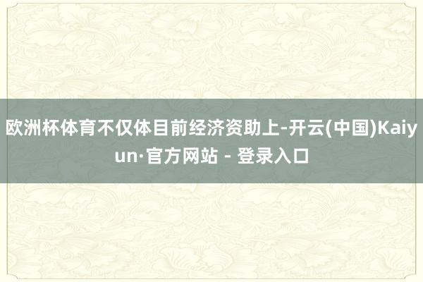 欧洲杯体育不仅体目前经济资助上-开云(中国)Kaiyun·官方网站 - 登录入口