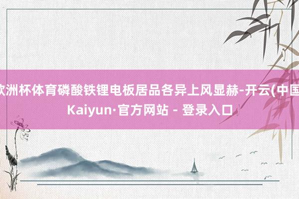 欧洲杯体育磷酸铁锂电板居品各异上风显赫-开云(中国)Kaiyun·官方网站 - 登录入口