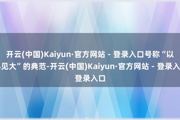 开云(中国)Kaiyun·官方网站 - 登录入口号称“以小见大”的典范-开云(中国)Kaiyun·官方网站 - 登录入口