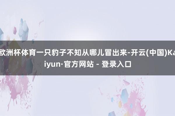 欧洲杯体育一只豹子不知从哪儿冒出来-开云(中国)Kaiyun·官方网站 - 登录入口