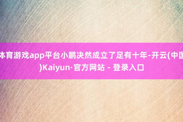 体育游戏app平台小鹏决然成立了足有十年-开云(中国)Kaiyun·官方网站 - 登录入口