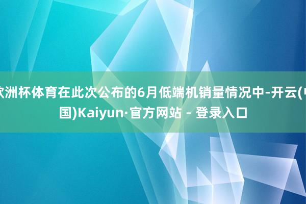 欧洲杯体育在此次公布的6月低端机销量情况中-开云(中国)Kaiyun·官方网站 - 登录入口
