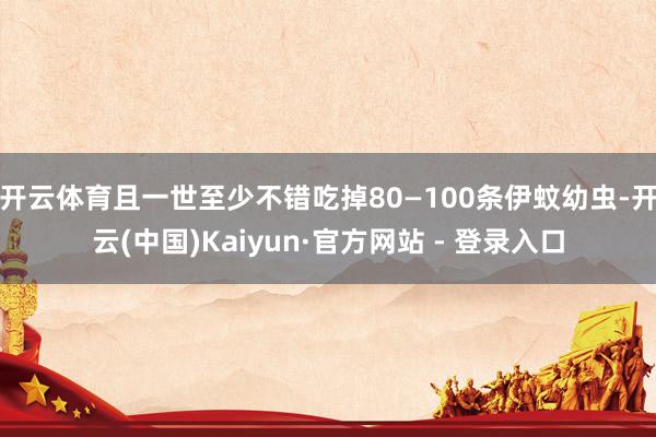 开云体育且一世至少不错吃掉80—100条伊蚊幼虫-开云(中国)Kaiyun·官方网站 - 登录入口