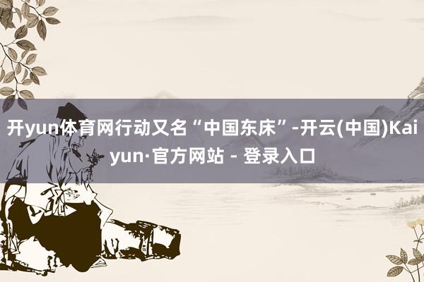 开yun体育网行动又名“中国东床”-开云(中国)Kaiyun·官方网站 - 登录入口