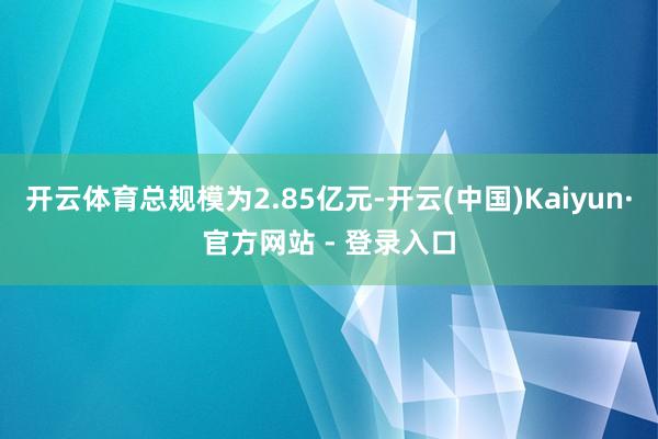 开云体育总规模为2.85亿元-开云(中国)Kaiyun·官方网站 - 登录入口