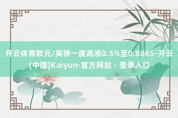 开云体育　　欧元/英镑一度高涨0.5%至0.8865-开云(中国)Kaiyun·官方网站 - 登录入口