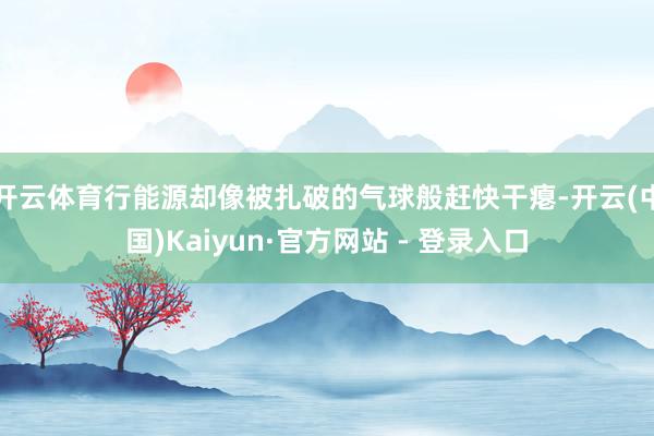 开云体育行能源却像被扎破的气球般赶快干瘪-开云(中国)Kaiyun·官方网站 - 登录入口