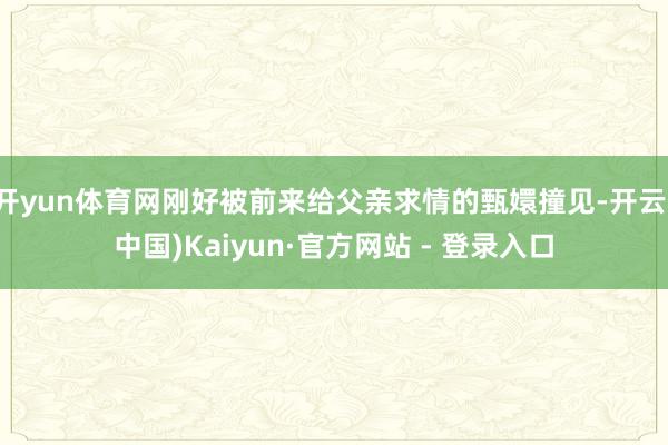 开yun体育网刚好被前来给父亲求情的甄嬛撞见-开云(中国)Kaiyun·官方网站 - 登录入口