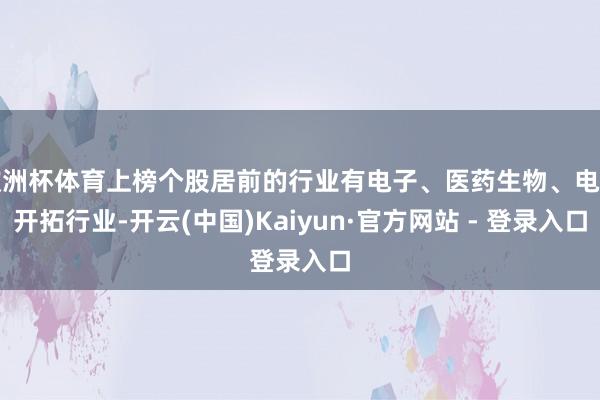 欧洲杯体育上榜个股居前的行业有电子、医药生物、电力开拓行业-开云(中国)Kaiyun·官方网站 - 登录入口