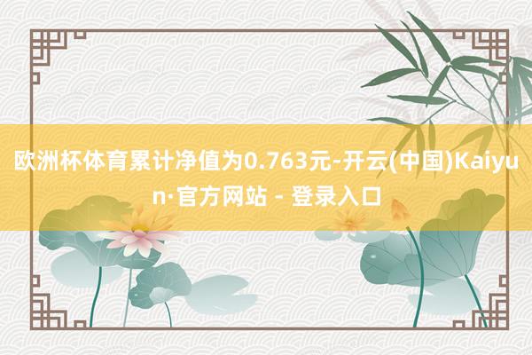 欧洲杯体育累计净值为0.763元-开云(中国)Kaiyun·官方网站 - 登录入口