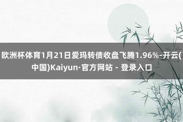欧洲杯体育1月21日爱玛转债收盘飞腾1.96%-开云(中国)Kaiyun·官方网站 - 登录入口